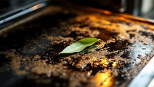 Laurierblad in de oven: het oude huismiddel om aangekoekt vet moeiteloos te verwijderen