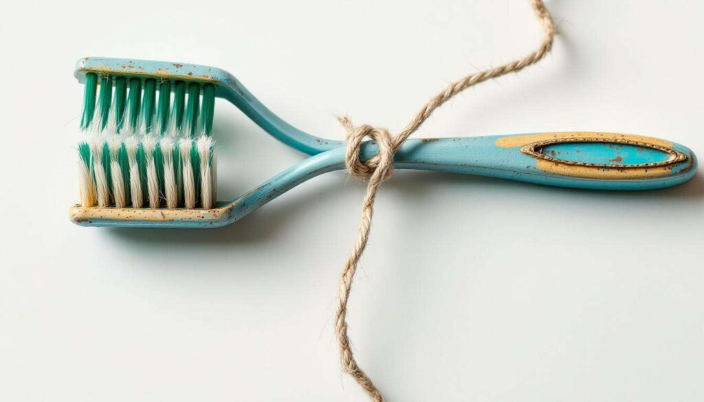 Twee oude tandenborstels samengebonden: de schoonmaaktruc die verrassend effectief blijkt
